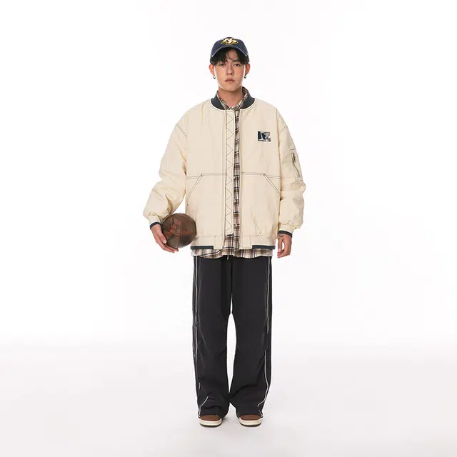 江南先生 美式复古飞行员工装棉服 男女同款