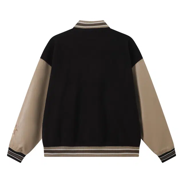 江南先生 大小孩乐园 复古风撞色拼接棒球服童趣图案绣花宽松外套夹克 男女同款