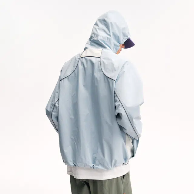 江南先生 大小孩乐园 户外运动三防宽松防风拼接设计感百搭秋季休闲连帽外套夹克 男女同款