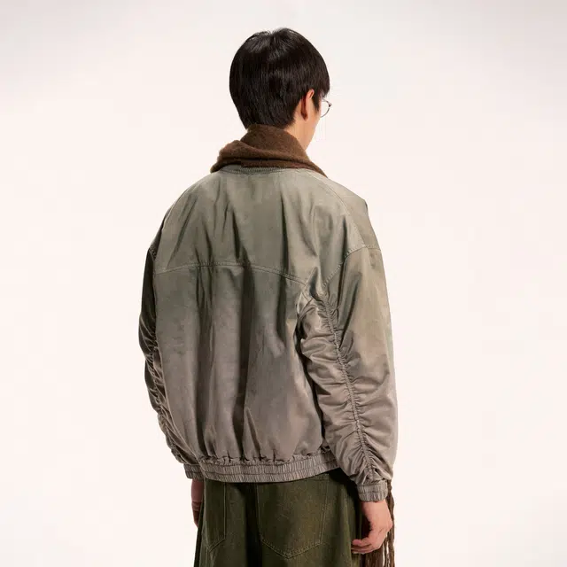 江南先生 流浪者之歌 索罗娜抑菌水洗飞行夹克双开拉链设计感渐变棒球领宽松户外外套棉服 男女同款