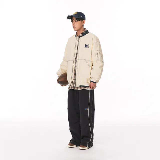 江南先生 美式复古飞行员工装棉服 男女同款