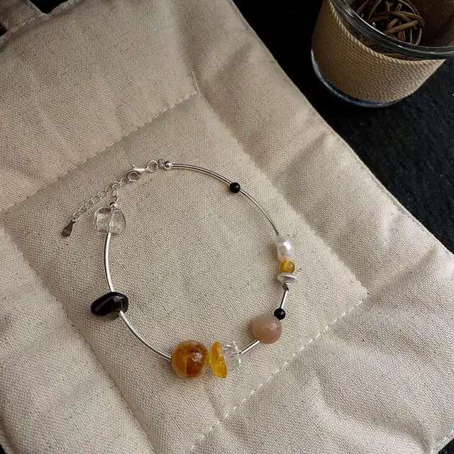 既白南兮 物语多宝银管  代写贺卡#好运天然 黄水晶 手串 男女同款情侣款