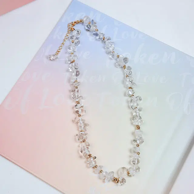 既白南兮 不规则清冷感轻奢高级小众精致日常通勤气质基础#好运天然 白水晶 项链 男女同款情侣款