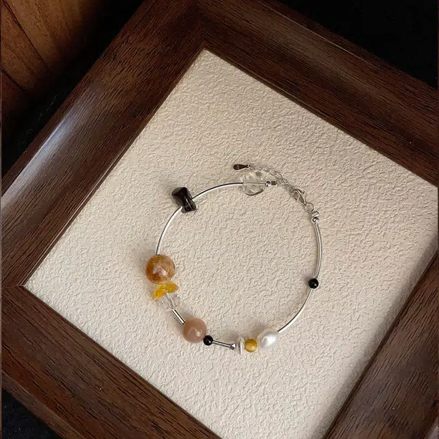 既白南兮 物语多宝银管  代写贺卡#好运天然 黄水晶 手串 男女同款情侣款