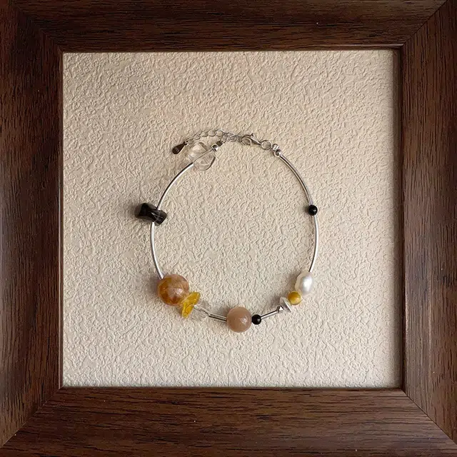 既白南兮 物语多宝银管  代写贺卡#好运天然 黄水晶 手串 男女同款情侣款