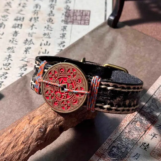 既白南兮 八方来财铜钱本命年好运国风新中式文创 合金 手环 男女同款情侣款