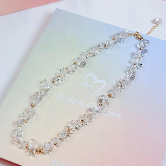 既白南兮 不规则清冷感轻奢高级小众精致日常通勤气质基础#好运天然 白水晶 项链 男女同款情侣款