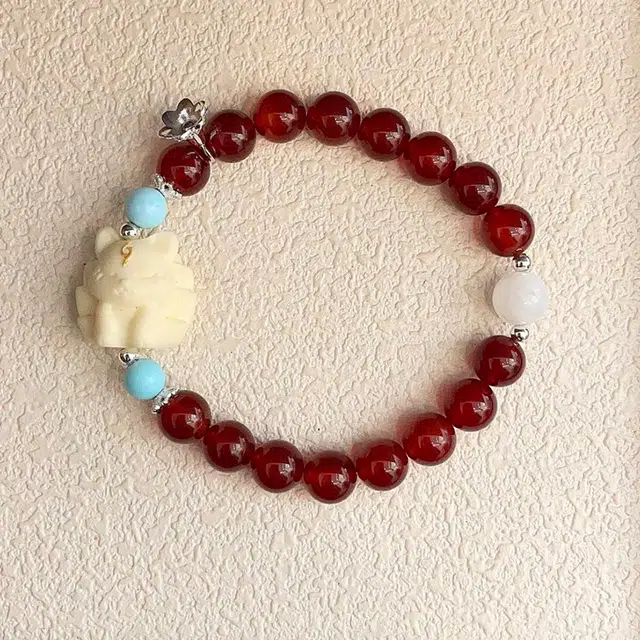 既白南兮 复古新中式松石象牙果#好运天然 玛瑙 手串 男女同款情侣款