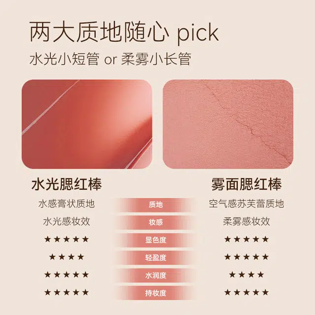 舞动奇迹 双色腮红棒 自然 水光雾面显色膨胀色胭脂收缩高光修容女
