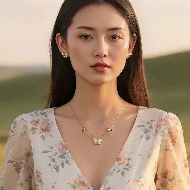 一撇一捺 蝶梦流光系列蝶舞翩然 合金 项链 女款