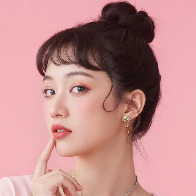 一撇一捺 泰迪狗狗棕色可爱时尚耳饰 合金 耳环 女款