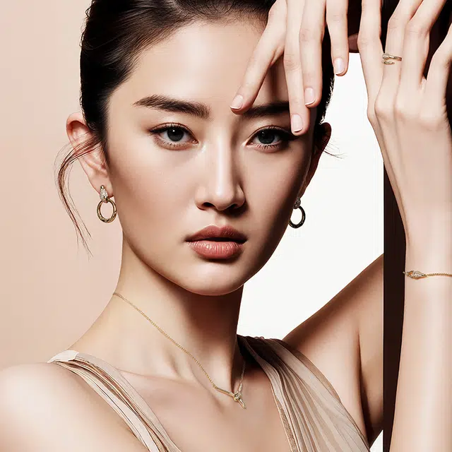 金灵蛇精致立体雕版 一撇一捺 美杜莎系列 密镶工艺 合金 手链 女款 金色