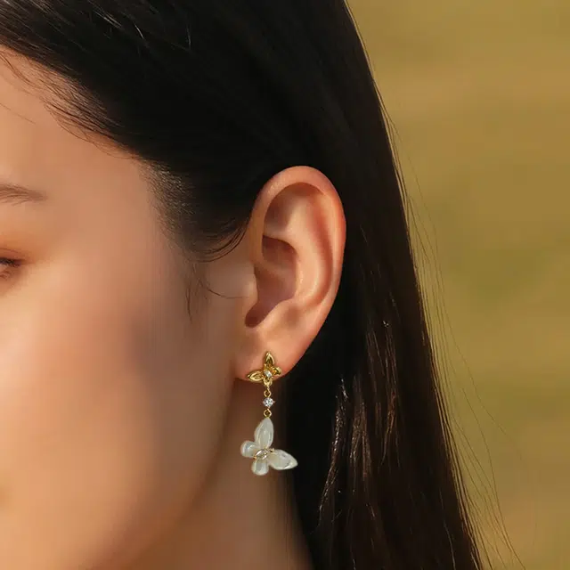 一撇一捺 蝶梦流光蝶舞翩然 合金 耳环 女款