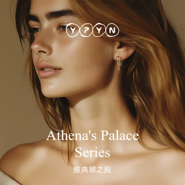 时光印记爱心 一撇一捺 中性风 钛钢 耳扣 女款 金色