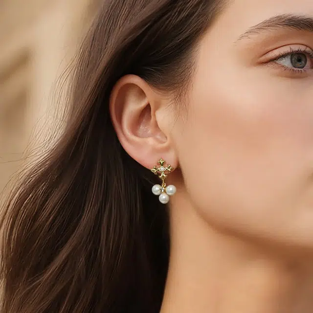 一撇一捺 权杖之泪系列泪雨 合金 耳环 女款 金色