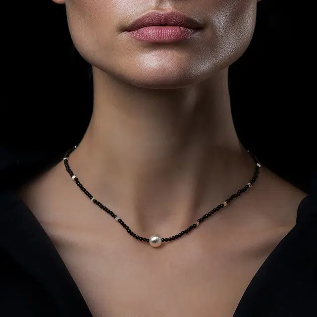 一撇一捺 沉默旁白 时髦珠串 合成玛瑙 项链 女款