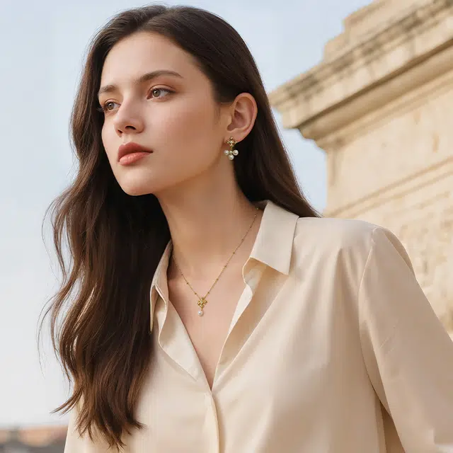 一撇一捺 权杖之泪系列泪雨 合金 耳环 女款 金色