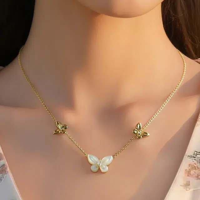一撇一捺 蝶梦流光系列蝶舞翩然 合金 项链 女款