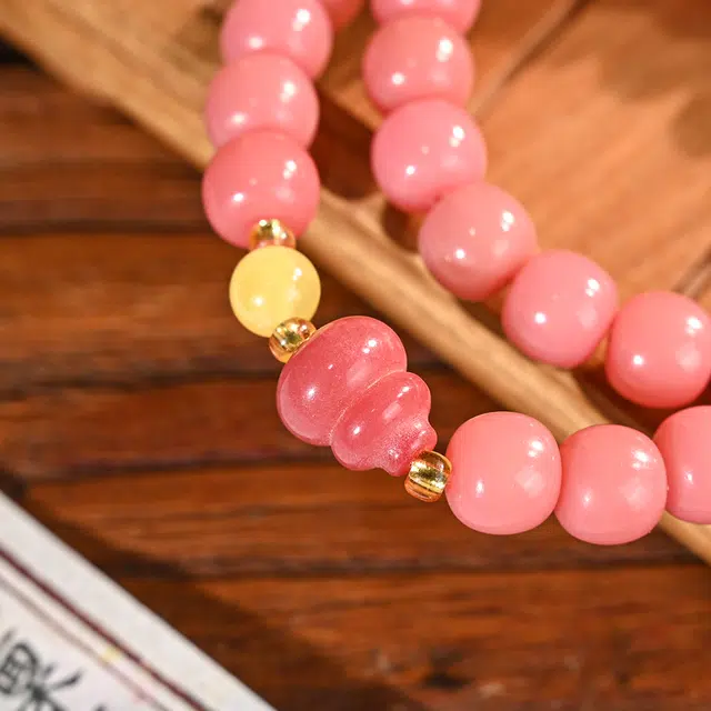 天纵 新中式国风招财转运手持 福禄双全 时来运转 搭配招财葫芦盘玩念珠  古风汉服旗袍穿搭 菩提子/菩提籽 手串 女款