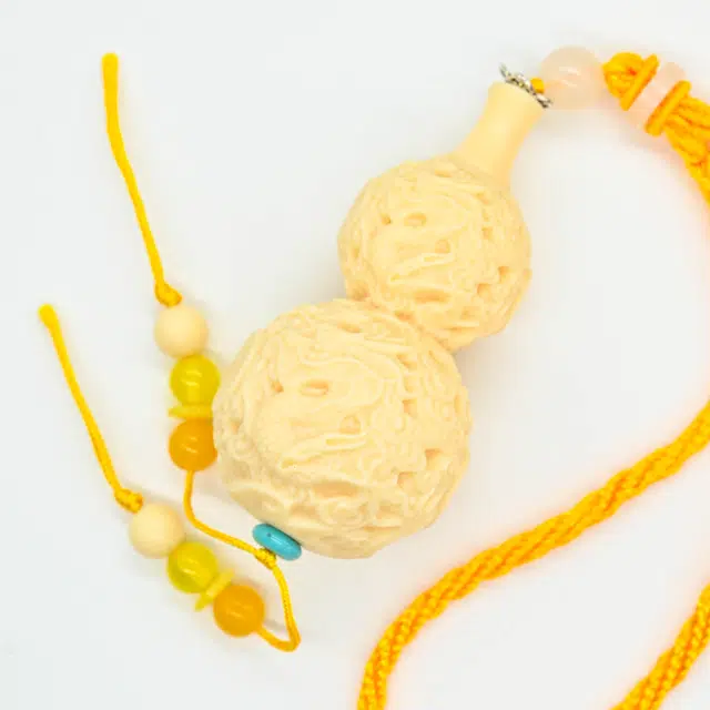 天纵 本命年招财转运国潮挂饰品 精雕祥云雕龙葫芦吊坠国风平安 象牙果 菩提手把件 男女同款情侣款