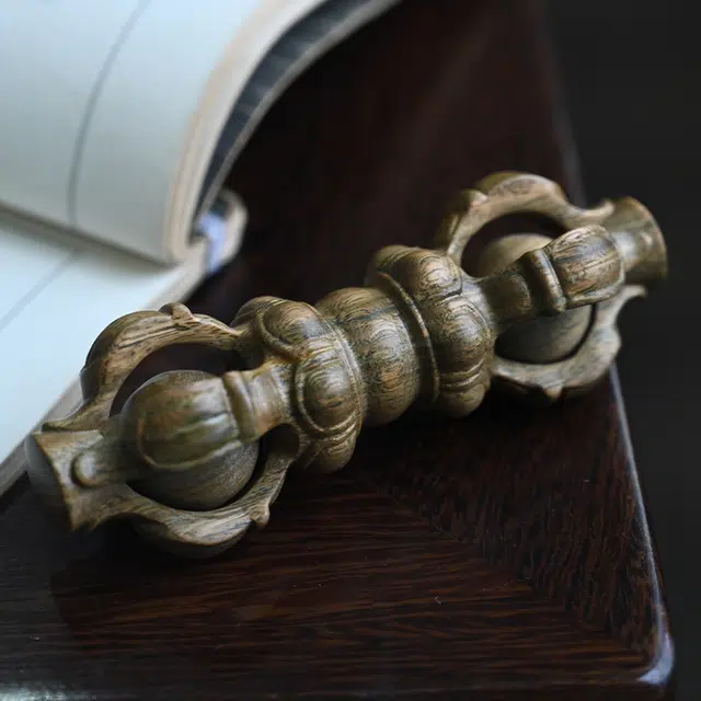 天纵 降魔铃木雕文玩木作把件 实木手工艺品随身携带把玩小摆件 绿檀木  男女同款情侣款 绿檀