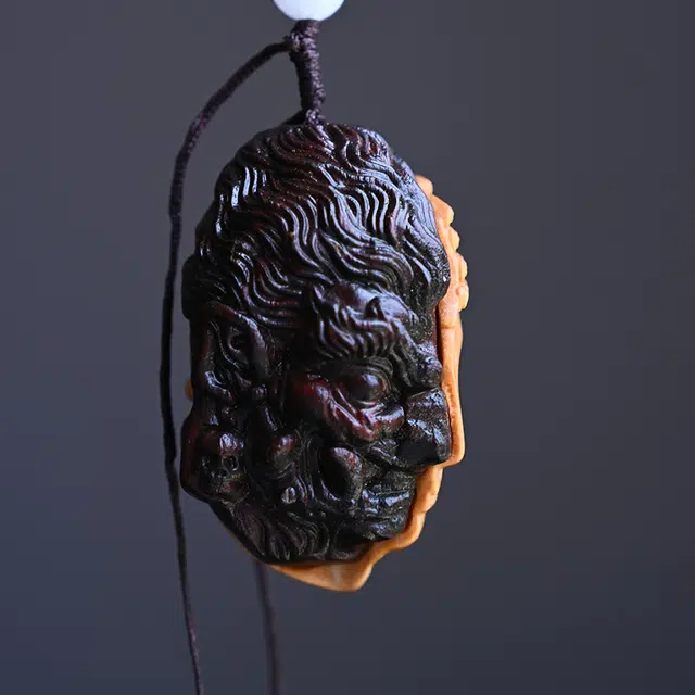 天纵 一念之间佛魔挂件 实木雕刻手工艺品随身把玩手把件 血檀 木作把件 男女同款情侣款 血檀