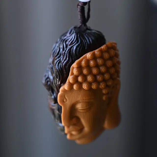 天纵 一念之间佛魔挂件 实木雕刻手工艺品随身把玩手把件 血檀 木作把件 男女同款情侣款 血檀