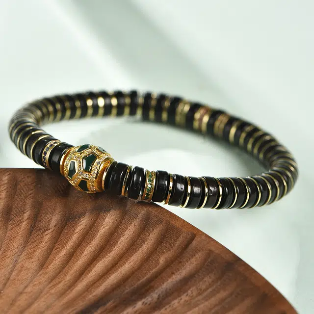 天纵 招财纳福富甲天下富贵吉祥诸事顺利好运黑金转运文玩 椰蒂 手串 男女同款情侣款