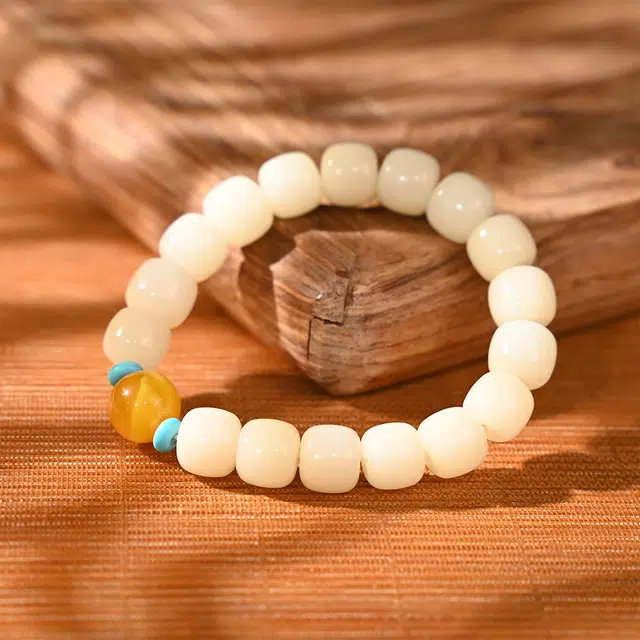 天纵 新中式国潮小众设计 招财纳福文玩助考试考研上岸 金榜题名 国风简约绕指柔转运 白玉菩提 手串 男女同款情侣款