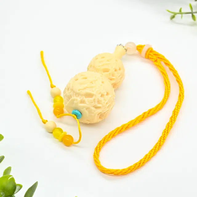 天纵 本命年招财转运国潮挂饰品 精雕祥云雕龙葫芦吊坠国风平安 象牙果 菩提手把件 男女同款情侣款