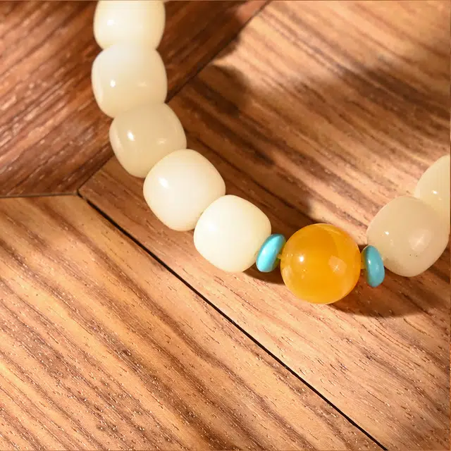 天纵 新中式国潮小众设计 招财纳福文玩助考试考研上岸 金榜题名 国风简约绕指柔转运 白玉菩提 手串 男女同款情侣款