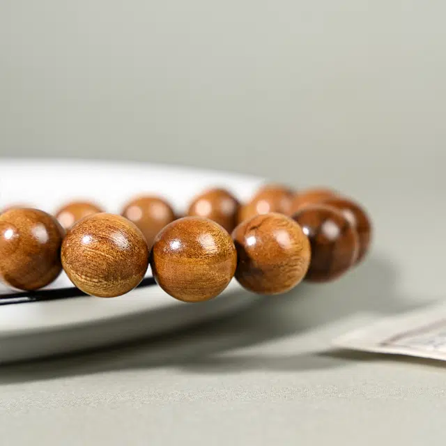 天纵 中式国风招财转运念珠 简约盘玩国潮文玩佛珠 复古小众平安好运 楠木 手串 男款