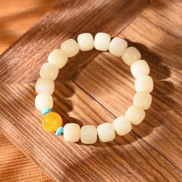 天纵 新中式国潮小众设计 招财纳福文玩助考试考研上岸 金榜题名 国风简约绕指柔转运 白玉菩提 手串 男女同款情侣款