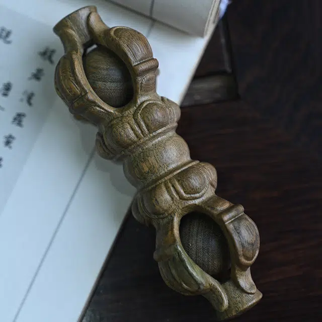 天纵 降魔铃木雕文玩木作把件 实木手工艺品随身携带把玩小摆件 绿檀木  男女同款情侣款 绿檀