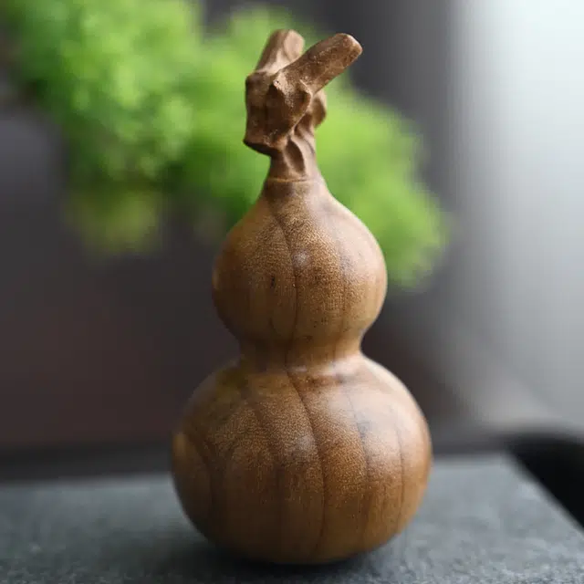 天纵 龙头葫芦福禄实木木雕 本命年转运招财纳福把玩 金丝楠 木作摆件 男女同款情侣款 楠木