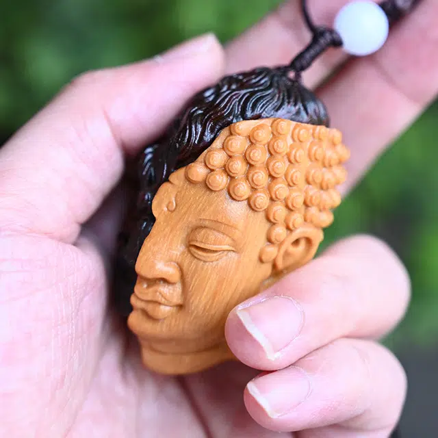 天纵 一念之间佛魔挂件 实木雕刻手工艺品随身把玩手把件 血檀 木作把件 男女同款情侣款 血檀