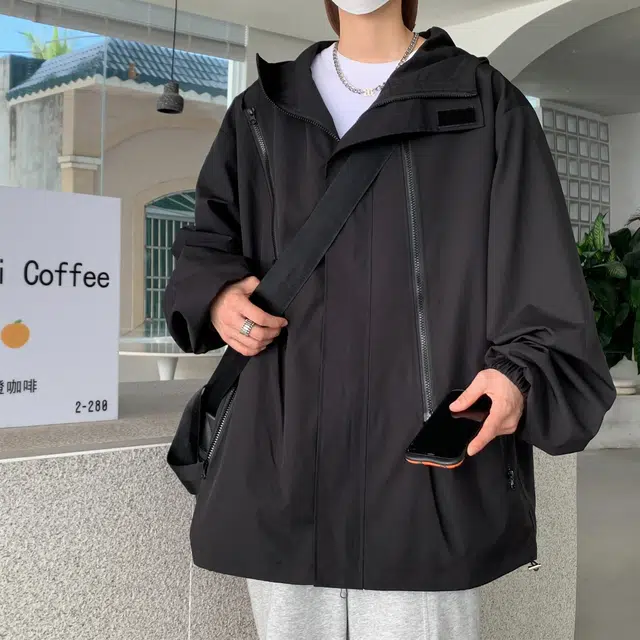 费尔岛上的猫 机能工装风三合一可拆卸纯色基础款户外防风防水夹克外套 男女同款