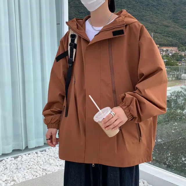 费尔岛上的猫 机能工装风三合一可拆卸纯色基础款户外防风防水夹克外套 男女同款