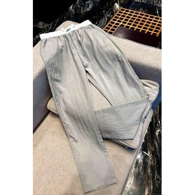 佑麟 轻奢拼接设计师款舒适透气薄款宽松时尚直筒裤百搭休闲裤 男女同款