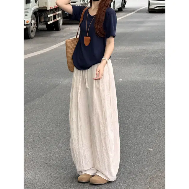 佑麟 高端纯亚麻裤男夏季薄款棉麻裤子男士苎麻布料宽松直筒长裤休闲裤 男女同款