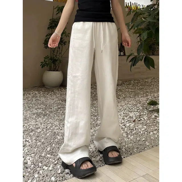 佑麟 天丝垂感仿亚麻裤子轻薄透气阔腿山本裤松弛感棉麻裤夏季休闲裤 男女同款
