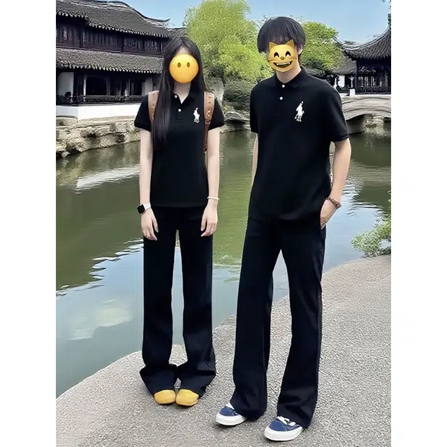 佑麟 美式微喇薄款高街高腰直筒舒适百搭牛仔裤 男女同款