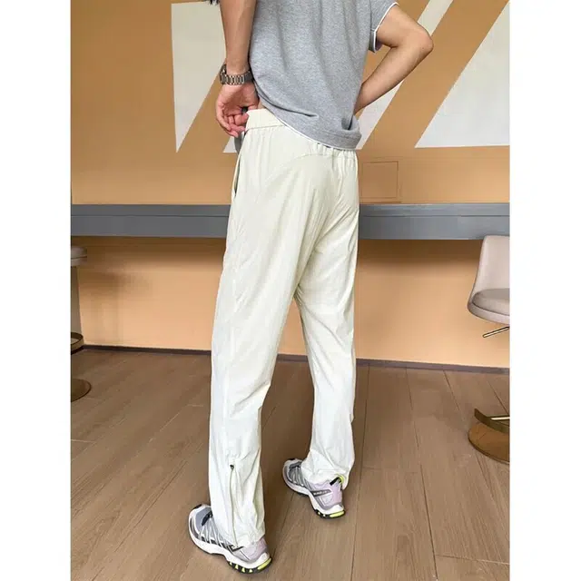 佑麟 户外冰丝速干裤子侧拉链微喇薄款机能三防运动休闲裤 男女同款