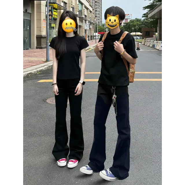 佑麟 夏季薄款垂感高级感冰丝显瘦直筒休闲裤 男女同款