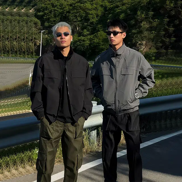 佑麟 秋季潮牌痞帅高级感工装外套硬汉风短款骑兵服美式立领飞行夹克 男女同款