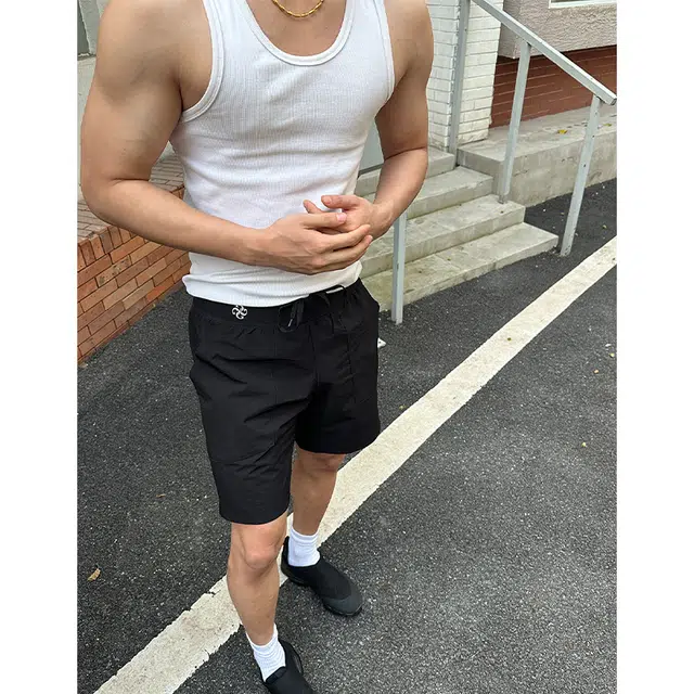 佑麟 美式凉感速干短裤男款夏季薄款透气运动裤子户外沙滩防水四五分裤休闲 男女同款