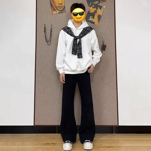 佑麟 秋春高个子提档弯刀微喇裤子显瘦显腿长直筒裤弹力牛仔裤 男女同款