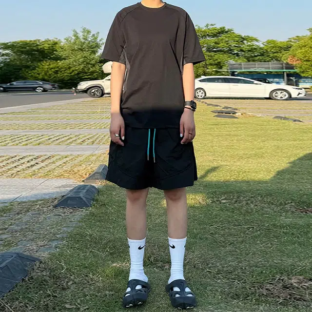 佑麟 美式户外运动速干短裤夏季薄款透气五分裤子高街潮牌工装中裤休闲裤 男女同款