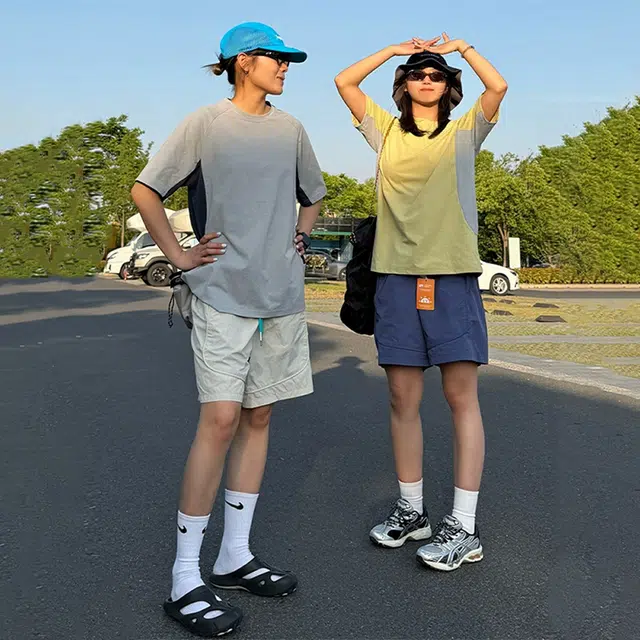 佑麟 美式户外运动速干短裤夏季薄款透气五分裤子高街潮牌工装中裤休闲裤 男女同款