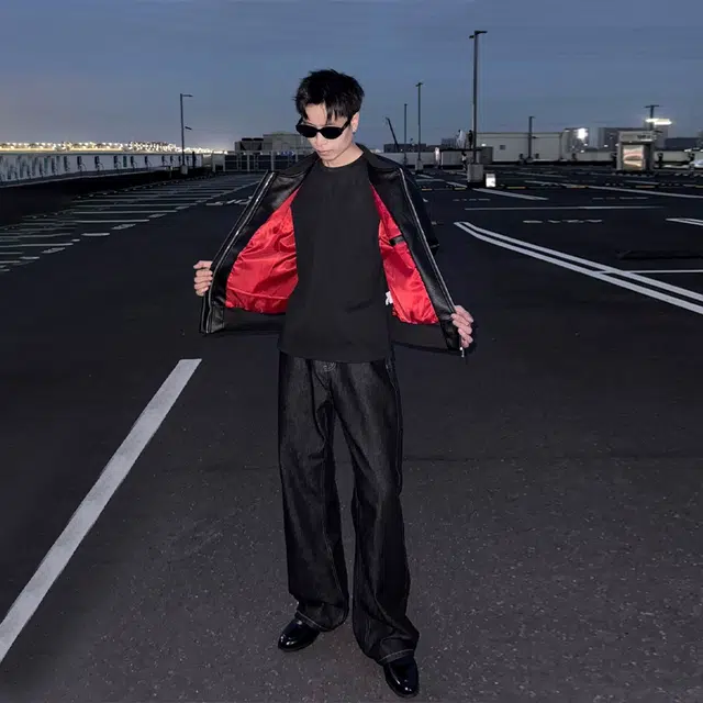 佑麟 美式短款皮衣外套秋季痞帅高级感机车服红内棒球服飞行皮夹克 男女同款